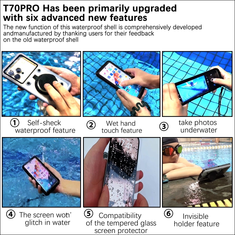 33ft 10m Underwater IP68 Waterproof Phone Case For Under 6.6 inch Phones(White) 33ft 10m Underwater IP68 Waterproof Phone Case For Under 6.6 inch Phones(White)