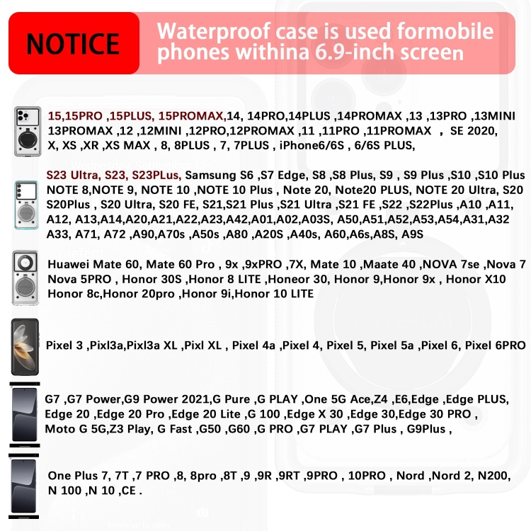 33ft 10m Underwater IP68 Waterproof Phone Case For Under 6.6 inch Phones(White) 33ft 10m Underwater IP68 Waterproof Phone Case For Under 6.6 inch Phones(White)
