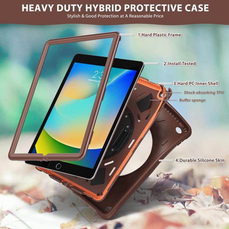 For iPad 10.2 2021 / 2020 / 2019 Rotation Holder Silicone Hybrid PC Tablet Case(Chocolate) For iPad 10.2 2021 / 2020 / 2019 Rotation Holder Silicone Hybrid PC Tablet Case(Chocolate)