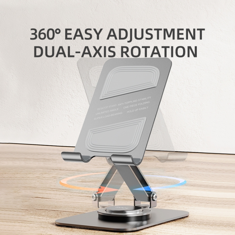 ROCK Desktop Rotating Metal Mobile Phone Holder(Grey) ROCK Desktop Rotating Metal Mobile Phone Holder(Grey)