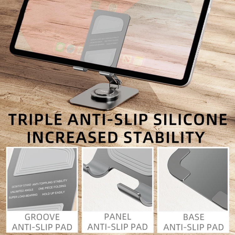 ROCK Desktop Rotating Metal Mobile Phone Holder(Grey) ROCK Desktop Rotating Metal Mobile Phone Holder(Grey)