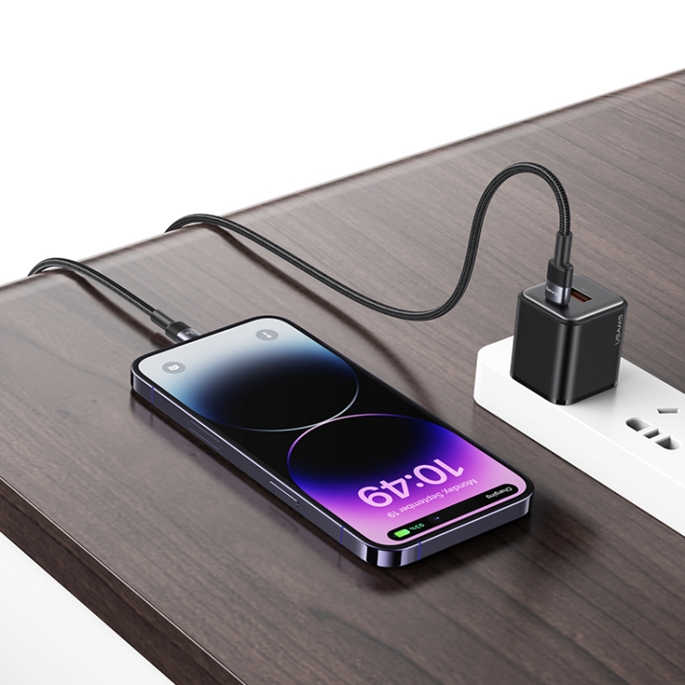 USAMS SJ729 30W USB-C/Type-C to 8 Pin Aluminum Alloy Data Cable, Length: 1.2m(Tarnish) USAMS SJ729 30W USB-C/Type-C to 8 Pin Aluminum Alloy Data Cable, Length: 1.2m(Tarnish)