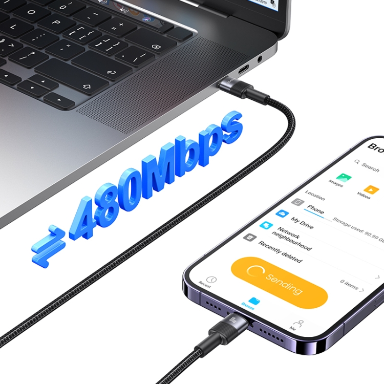 USAMS SJ729 30W USB-C/Type-C to 8 Pin Aluminum Alloy Data Cable, Length: 1.2m(Tarnish) USAMS SJ729 30W USB-C/Type-C to 8 Pin Aluminum Alloy Data Cable, Length: 1.2m(Tarnish)