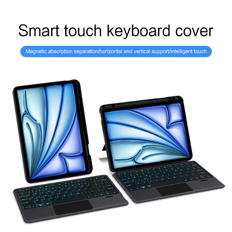 For iPad Pro 13 2024 Intelligent Detachable Touch Bluetooth Keyboard Leather Tablet Case with Backlight/Pen Slot(Black) For iPad Pro 13 2024 Intelligent Detachable Touch Bluetooth Keyboard Leather Tablet Case with Backlight/Pen Slot(Black)