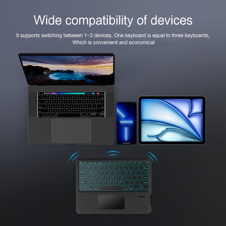 For iPad Pro 13 2024 Intelligent Detachable Touch Bluetooth Keyboard Leather Tablet Case with Backlight/Pen Slot(Black) For iPad Pro 13 2024 Intelligent Detachable Touch Bluetooth Keyboard Leather Tablet Case with Backlight/Pen Slot(Black)