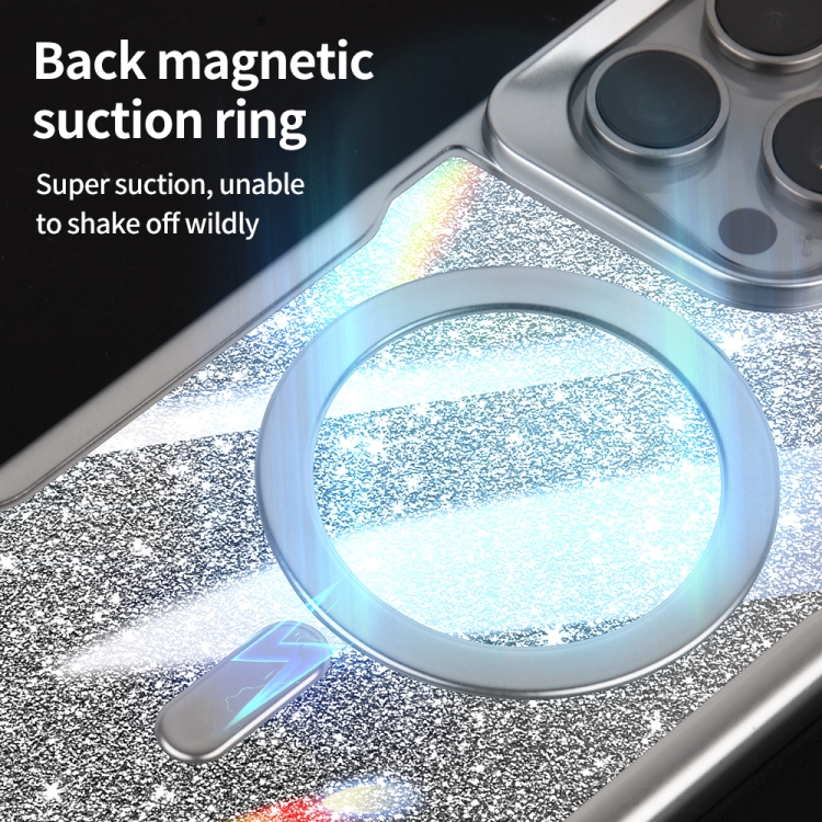 For iPhone 11 Blade MagSafe Magnetic Gradient Glitter PC Phone Case(Black) For iPhone 11 Blade MagSafe Magnetic Gradient Glitter PC Phone Case(Black)