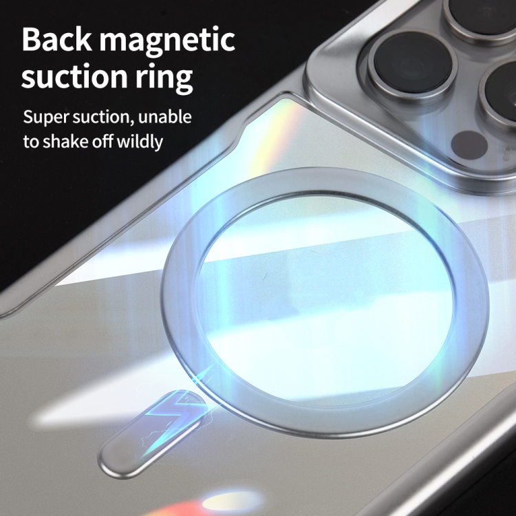 For iPhone 15 Pro Blade MagSafe Magnetic Transparent PC Phone Case(Black) For iPhone 15 Pro Blade MagSafe Magnetic Transparent PC Phone Case(Black)