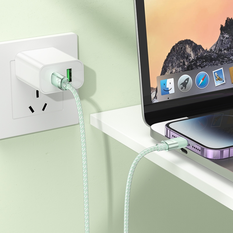 hoco U132 Beijing 1.2m PD27W USB-C / Type-C to 8 Pin Charging Data Cable(Green) hoco U132 Beijing 1.2m PD27W USB-C / Type-C to 8 Pin Charging Data Cable(Green)