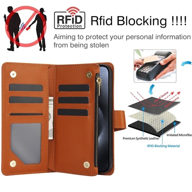 For iPhone 13 mini YM016 Rhombic Zipper Card Wallet Leather Phone Case with Lanyard(Brown) For iPhone 13 mini YM016 Rhombic Zipper Card Wallet Leather Phone Case with Lanyard(Brown)
