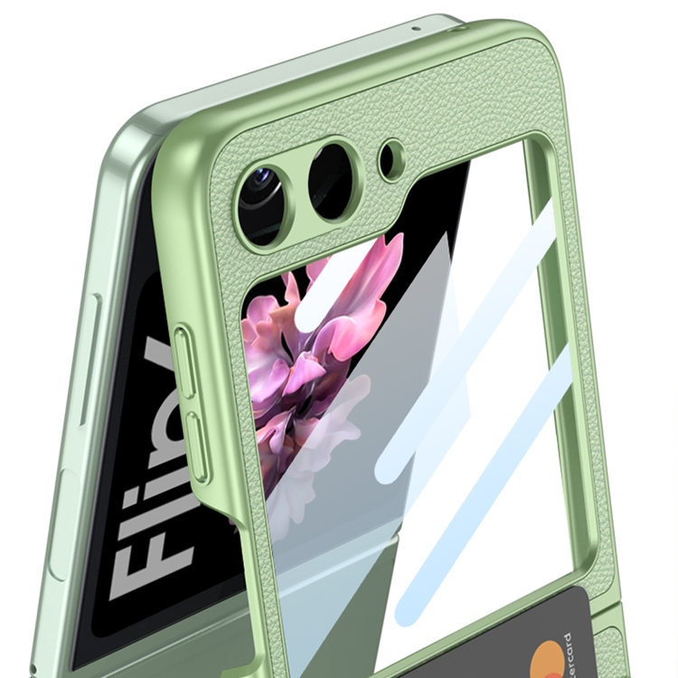 For Samsung Galaxy Z Flip6 GKK Integrated Ultra-thin Leather Card Slots Phone Case with Ring Holder(Green) For Samsung Galaxy Z Flip6 GKK Integrated Ultra-thin Leather Card Slots Phone Case with Ring Holder(Green)