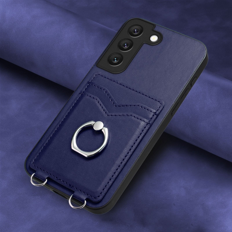 For Samsung Galaxy S22+ 5G R20 Ring Card Holder Phone Case(Blue) For Samsung Galaxy S22+ 5G R20 Ring Card Holder Phone Case(Blue)