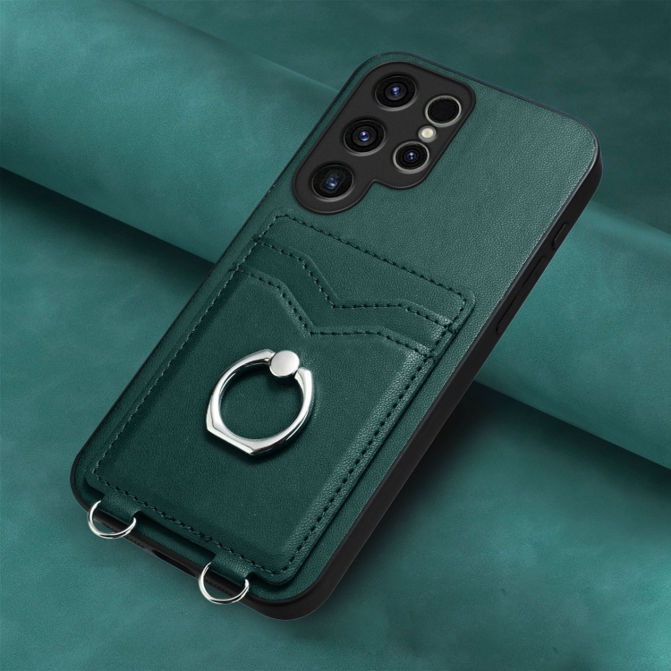 For Samsung Galaxy S23 Ultra 5G R20 Ring Card Holder Phone Case(Green) For Samsung Galaxy S23 Ultra 5G R20 Ring Card Holder Phone Case(Green)