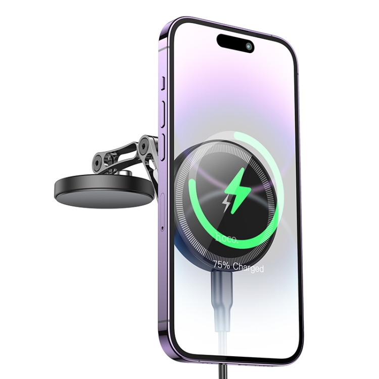 hoco HW26 Jacques Metal Magnetic Wireless Fast Charging Car Center Console Holder(Black) hoco HW26 Jacques Metal Magnetic Wireless Fast Charging Car Center Console Holder(Black)