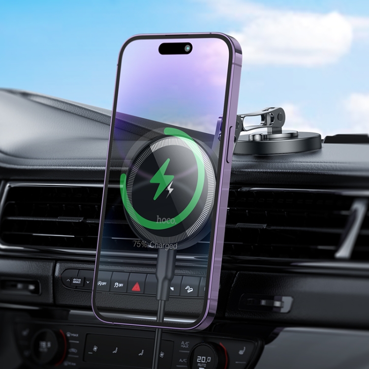 hoco HW26 Jacques Metal Magnetic Wireless Fast Charging Car Center Console Holder(Black) hoco HW26 Jacques Metal Magnetic Wireless Fast Charging Car Center Console Holder(Black)