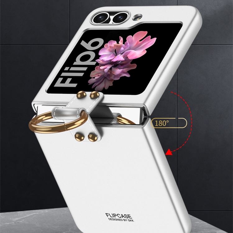 For Samsung Galaxy Z Flip6 GKK Ultra-thin PC Full Coverage Phone Case with Ring Holder(Black)