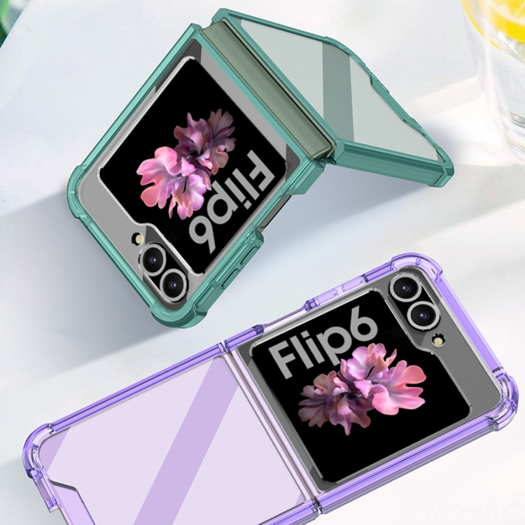 For Samsung Galaxy Z Flip6 GKK Airbag Full Coverage Phone Case with Tempered Film(Green)
