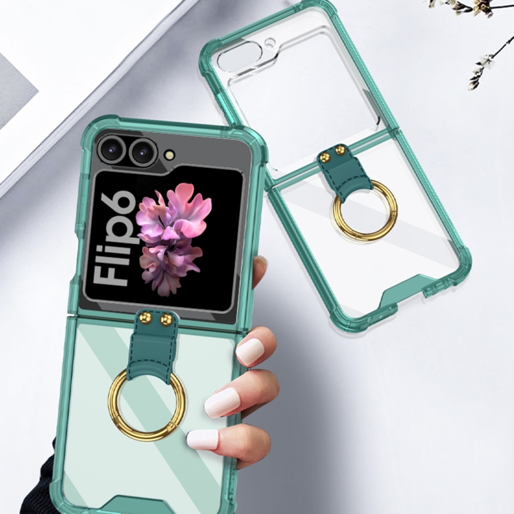 For Samsung Galaxy Z Flip6 GKK Airbag Ring Full Coverage Phone Case(Green)