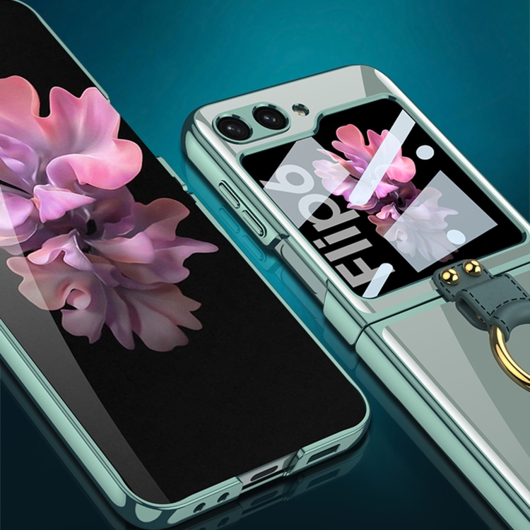 For Samsung Galaxy Z Flip6 GKK Integrated Electroplating Phone Case with Ring(Green) For Samsung Galaxy Z Flip6 GKK Integrated Electroplating Phone Case with Ring(Green)