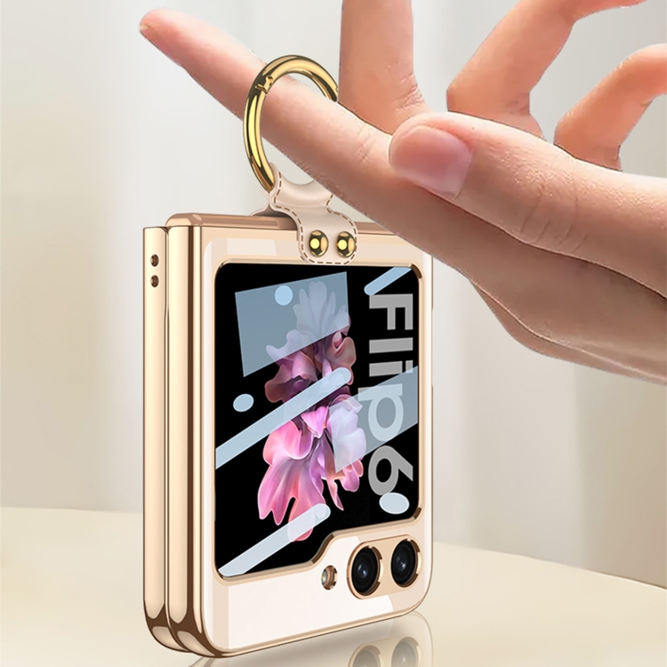 For Samsung Galaxy Z Flip6 GKK Integrated Electroplating Phone Case with Ring(Green) For Samsung Galaxy Z Flip6 GKK Integrated Electroplating Phone Case with Ring(Green)