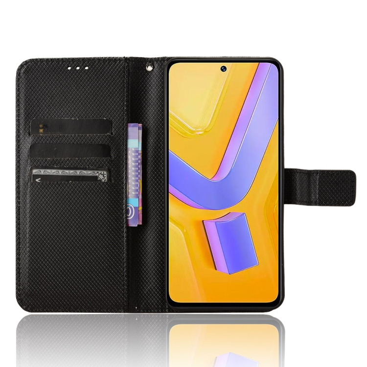 Coque De Téléphone Cuir Texture Diamant Pour Vivo Y200e 5G / Y100 5G – Neuf