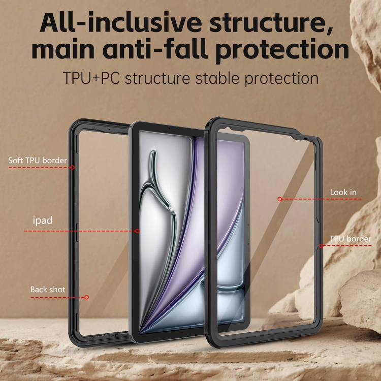 For iPad Air 11 2024 / Air 5 / 4 RedPepper IP68 Waterproof PC + TPU Tablet Case(Black) For iPad Air 11 2024 / Air 5 / 4 RedPepper IP68 Waterproof PC + TPU Tablet Case(Black)