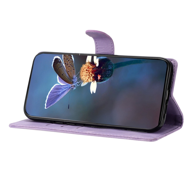 For Samsung Galaxy S24 5G Cherry Blossom Butterfly Skin Feel Embossed PU Phone Case(Purple) For Samsung Galaxy S24 5G Cherry Blossom Butterfly Skin Feel Embossed PU Phone Case(Purple)