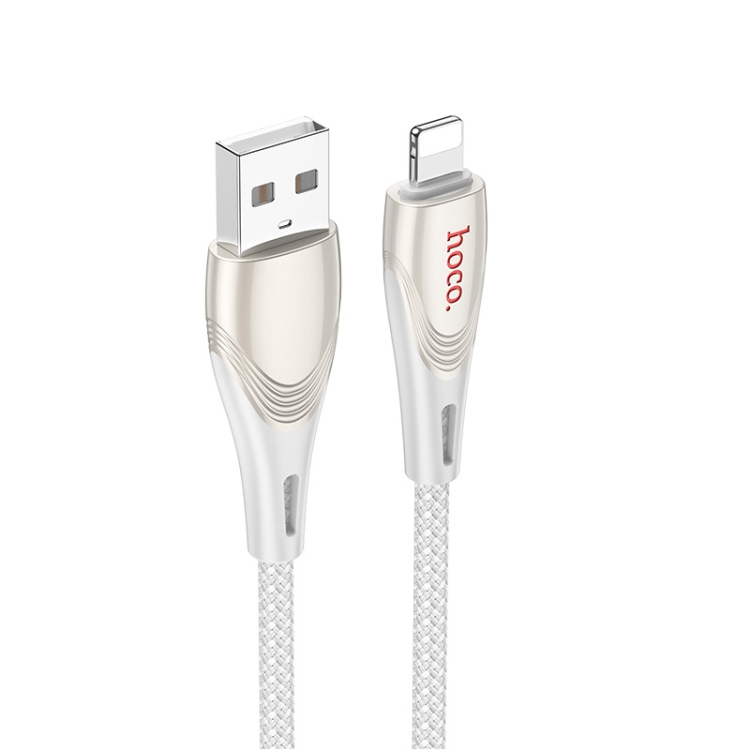hoco U133 8 Pin to USB-A Braided Fast Charging Data Cable, Length:1.2m(Grey) hoco U133 8 Pin to USB-A Braided Fast Charging Data Cable, Length:1.2m(Grey)