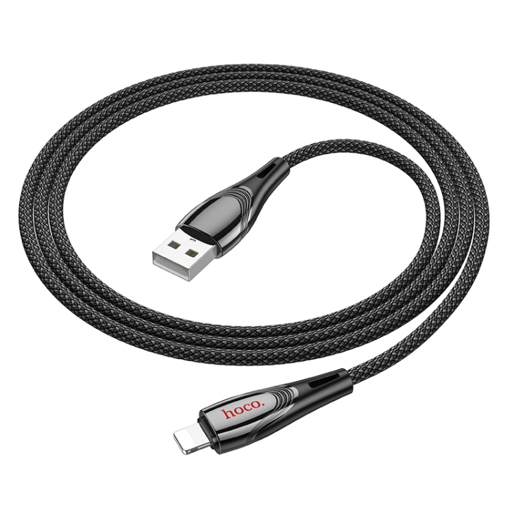 hoco U133 8 Pin to USB-A Braided Fast Charging Data Cable, Length:1.2m(Grey) hoco U133 8 Pin to USB-A Braided Fast Charging Data Cable, Length:1.2m(Grey)