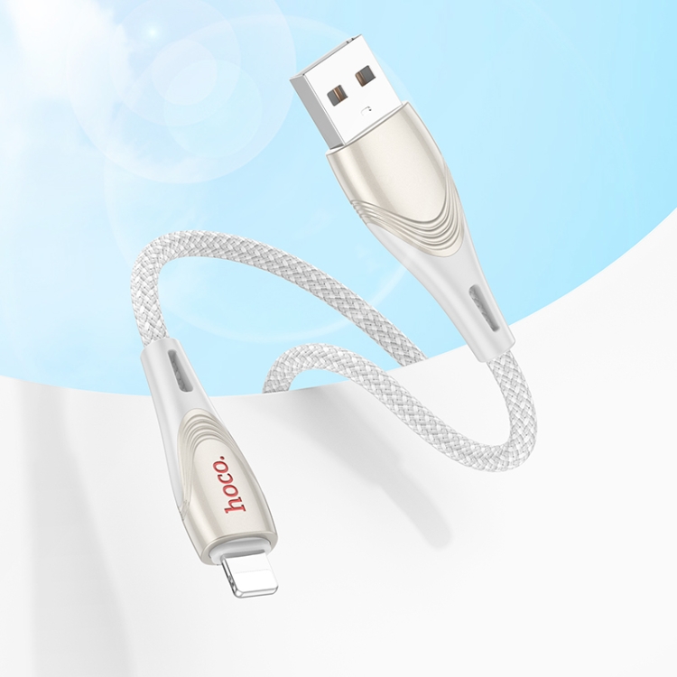 hoco U133 8 Pin to USB-A Braided Fast Charging Data Cable, Length:1.2m(Grey) hoco U133 8 Pin to USB-A Braided Fast Charging Data Cable, Length:1.2m(Grey)