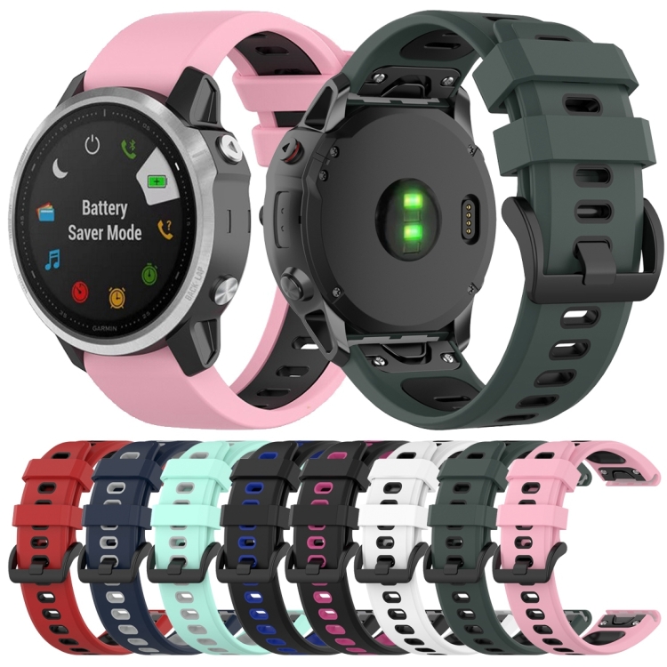 Sportarmband Für Garmin Fenix 6X / 5X – Zweifarbig, Weiches Silikon, Einfach Zu Wechseln