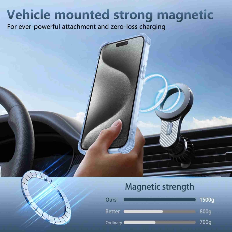 For iPhone 14 Pro Transparent MagSafe Magnetic Phone Case(Blue) For iPhone 14 Pro Transparent MagSafe Magnetic Phone Case(Blue)