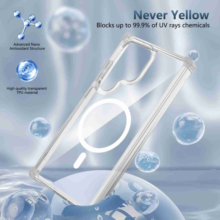 For Samsung Galaxy S23 5G Transparent MagSafe Magnetic Phone Case(Transparent)