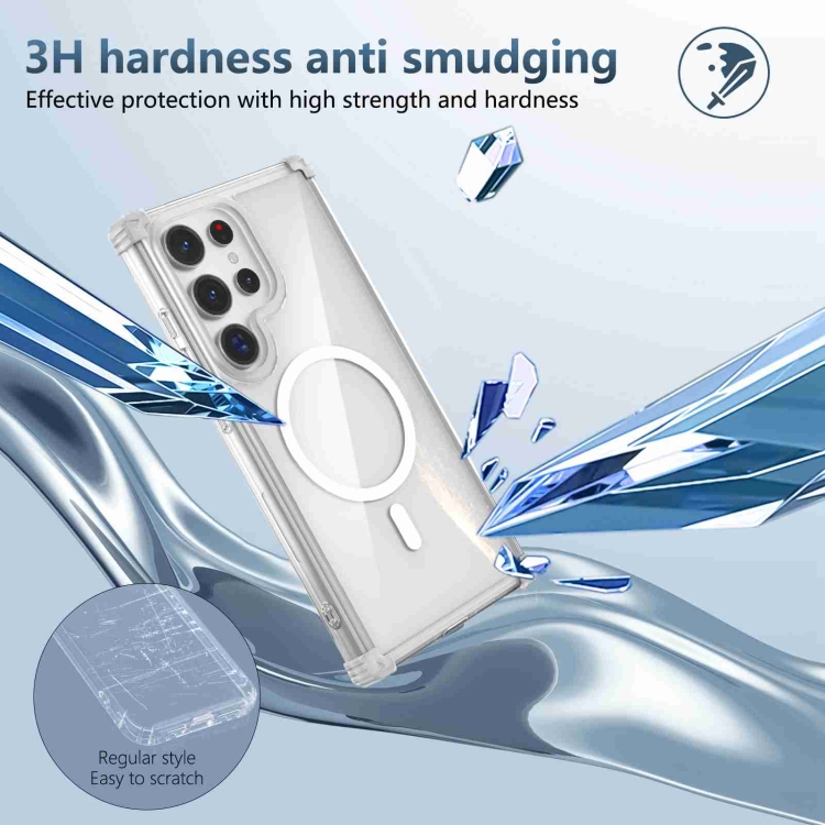For Samsung Galaxy S23 5G Transparent MagSafe Magnetic Phone Case(Transparent)