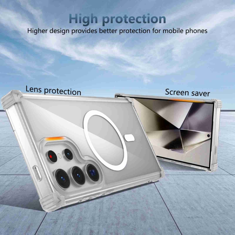 For Samsung Galaxy S23 5G Transparent MagSafe Magnetic Phone Case(Transparent)