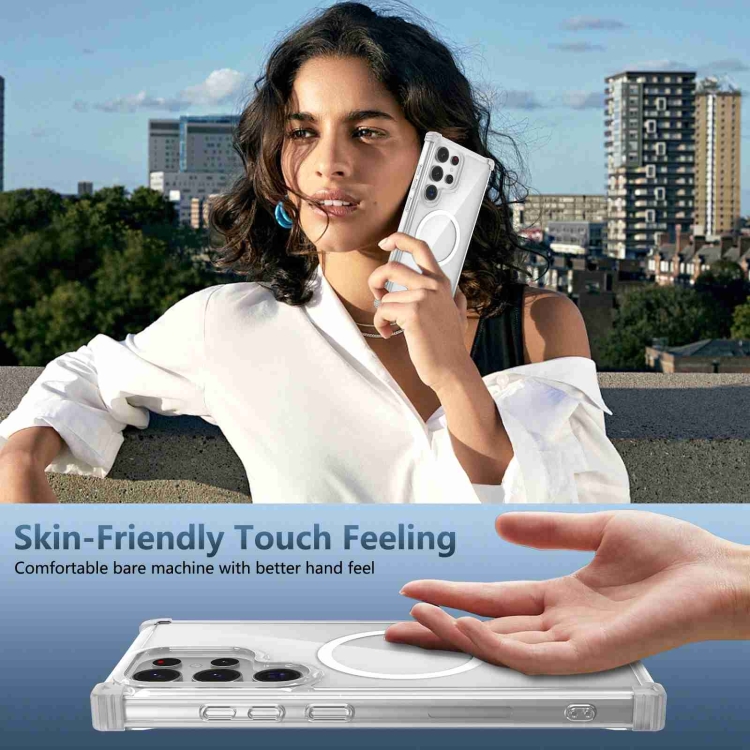 For Samsung Galaxy S23 5G Transparent MagSafe Magnetic Phone Case(Transparent)