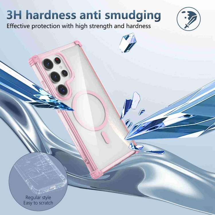 For Samsung Galaxy S23 FE 5G Transparent MagSafe Magnetic Phone Case(Pink) For Samsung Galaxy S23 FE 5G Transparent MagSafe Magnetic Phone Case(Pink)