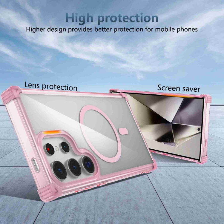 For Samsung Galaxy S23 FE 5G Transparent MagSafe Magnetic Phone Case(Pink) For Samsung Galaxy S23 FE 5G Transparent MagSafe Magnetic Phone Case(Pink)