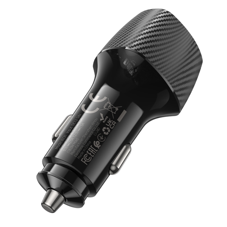 BOROFONE BZ31 Solid Single-port QC3.0 USB Car Charger(Black) BOROFONE BZ31 Solid Single-port QC3.0 USB Car Charger(Black)