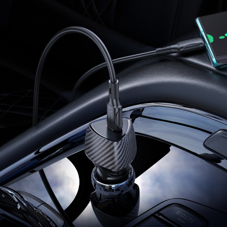 BOROFONE BZ31B Solid Single PD30W Car Charger Set with Type-C to Type-C Cable(Black) BOROFONE BZ31B Solid Single PD30W Car Charger Set with Type-C to Type-C Cable(Black)