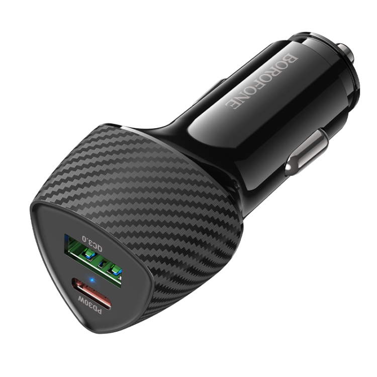 BOROFONE BZ31C Solid PD30W Type-C + QC3.0 USB Car Charger(Black) BOROFONE BZ31C Solid PD30W Type-C + QC3.0 USB Car Charger(Black)