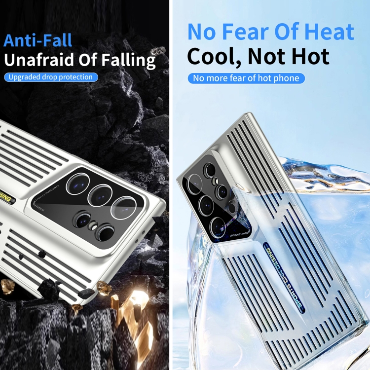 For Samsung Galaxy S22 Ultra 5G Blade Cooling PC Full Coverage Phone Case(Graphite Black) For Samsung Galaxy S22 Ultra 5G Blade Cooling PC Full Coverage Phone Case(Graphite Black)
