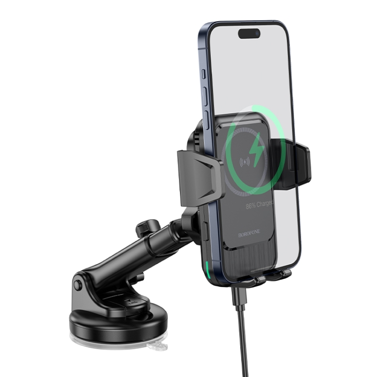 BOROFONE BH217 Colby Smart Fast Wireless Charging Car Holder(Black) BOROFONE BH217 Colby Smart Fast Wireless Charging Car Holder(Black)