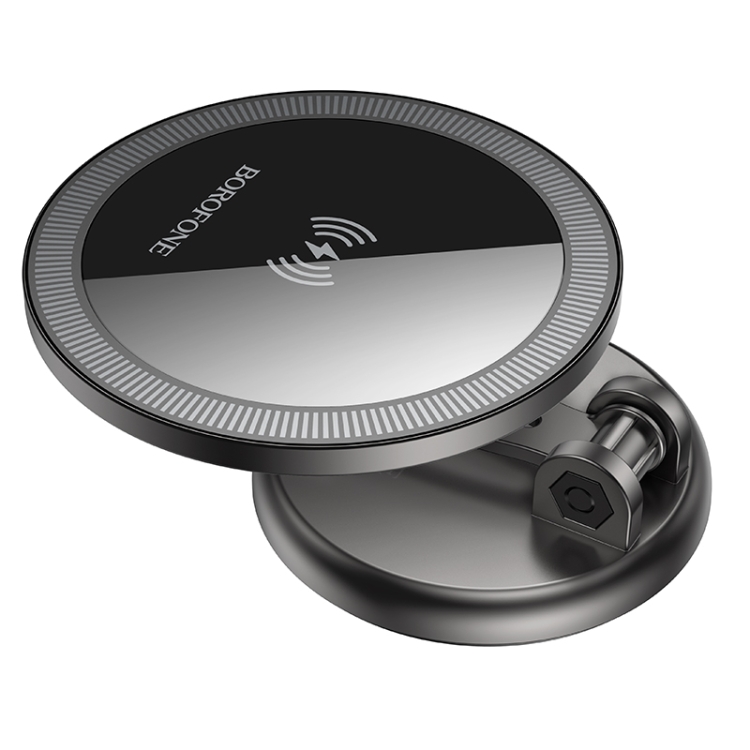 BOROFONE BH218 Star Metal Ring Magnetic Wireless Fast Charging Car Holder(Metal Grey) BOROFONE BH218 Star Metal Ring Magnetic Wireless Fast Charging Car Holder(Metal Grey)