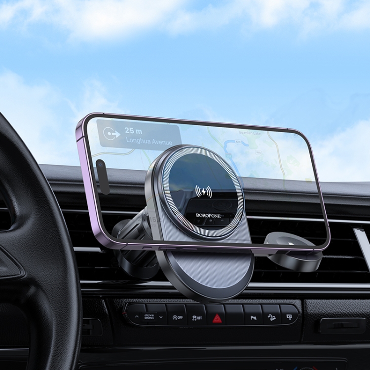 BOROFONE BH219 Fine 2 in 1 Fast Wireless Charging Car Air Outlet Holder(Black) BOROFONE BH219 Fine 2 in 1 Fast Wireless Charging Car Air Outlet Holder(Black)