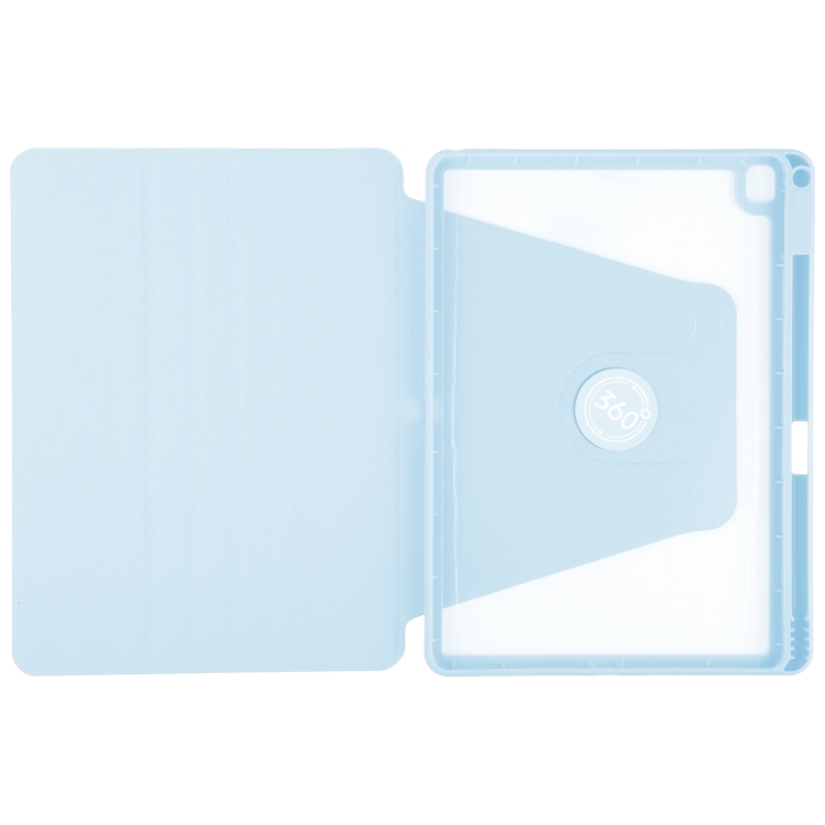 For iPad 10.2 2021 / 2020 / 2019 / Air 3 GEBEI Acrylic TPU 3-folding Rotating Smart Tablet Leather Case withh Pen Slot(Sky Blue) For iPad 10.2 2021 / 2020 / 2019 / Air 3 GEBEI Acrylic TPU 3-folding Rotating Smart Tablet Leather Case withh Pen Slot(Sky Blue)