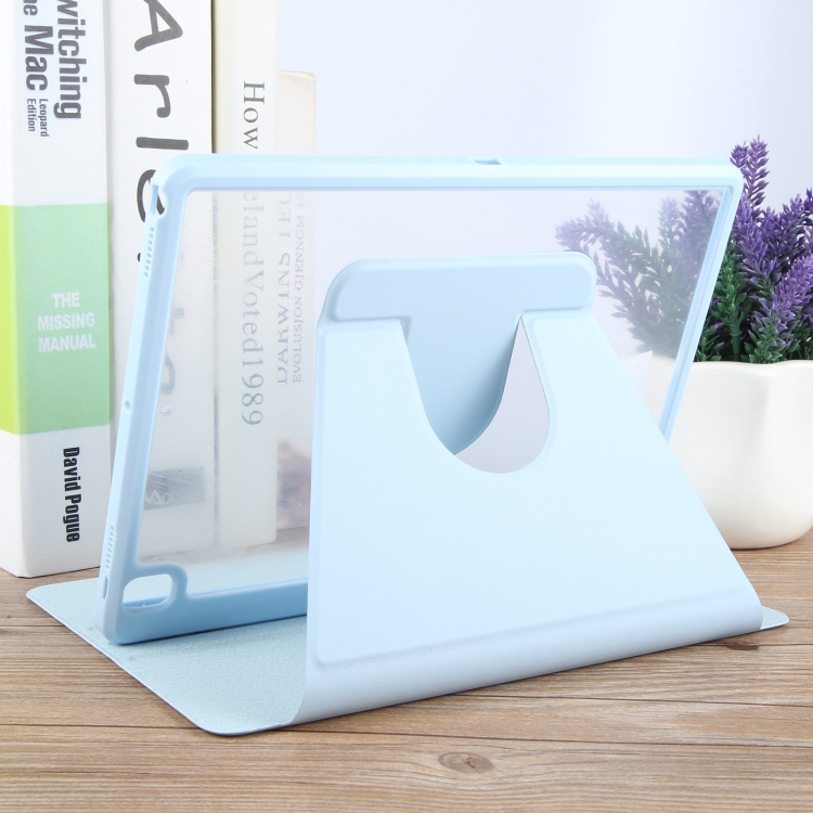 For iPad 10.2 2021 / 2020 / 2019 / Air 3 GEBEI Acrylic TPU 3-folding Rotating Smart Tablet Leather Case withh Pen Slot(Sky Blue) For iPad 10.2 2021 / 2020 / 2019 / Air 3 GEBEI Acrylic TPU 3-folding Rotating Smart Tablet Leather Case withh Pen Slot(Sky Blue)
