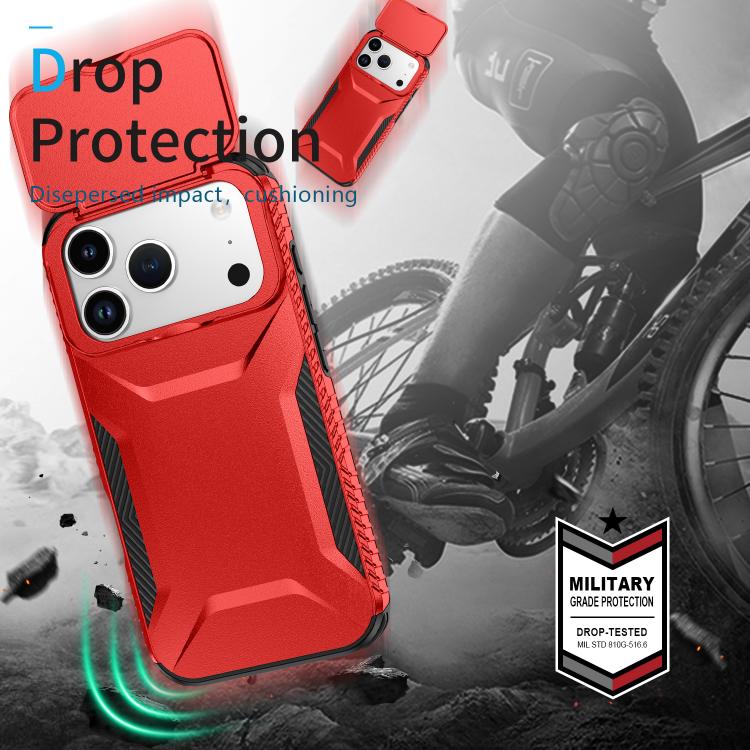 For iPhone 17 Pro Sliding Camshield Phone Case(Red)