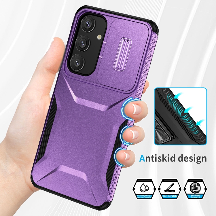 For Samsung Galaxy S25+ 5G / S24+ 5G Sliding Camshield Phone Case(Purple) For Samsung Galaxy S25+ 5G / S24+ 5G Sliding Camshield Phone Case(Purple)