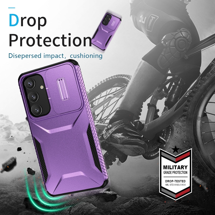 For Samsung Galaxy S25+ 5G / S24+ 5G Sliding Camshield Phone Case(Purple) For Samsung Galaxy S25+ 5G / S24+ 5G Sliding Camshield Phone Case(Purple)