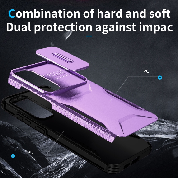 For Samsung Galaxy S25+ 5G / S24+ 5G Sliding Camshield Phone Case(Purple) For Samsung Galaxy S25+ 5G / S24+ 5G Sliding Camshield Phone Case(Purple)